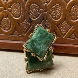 SOLD 📦 Vintage DANTE Gold Toned Jade Cufflinks